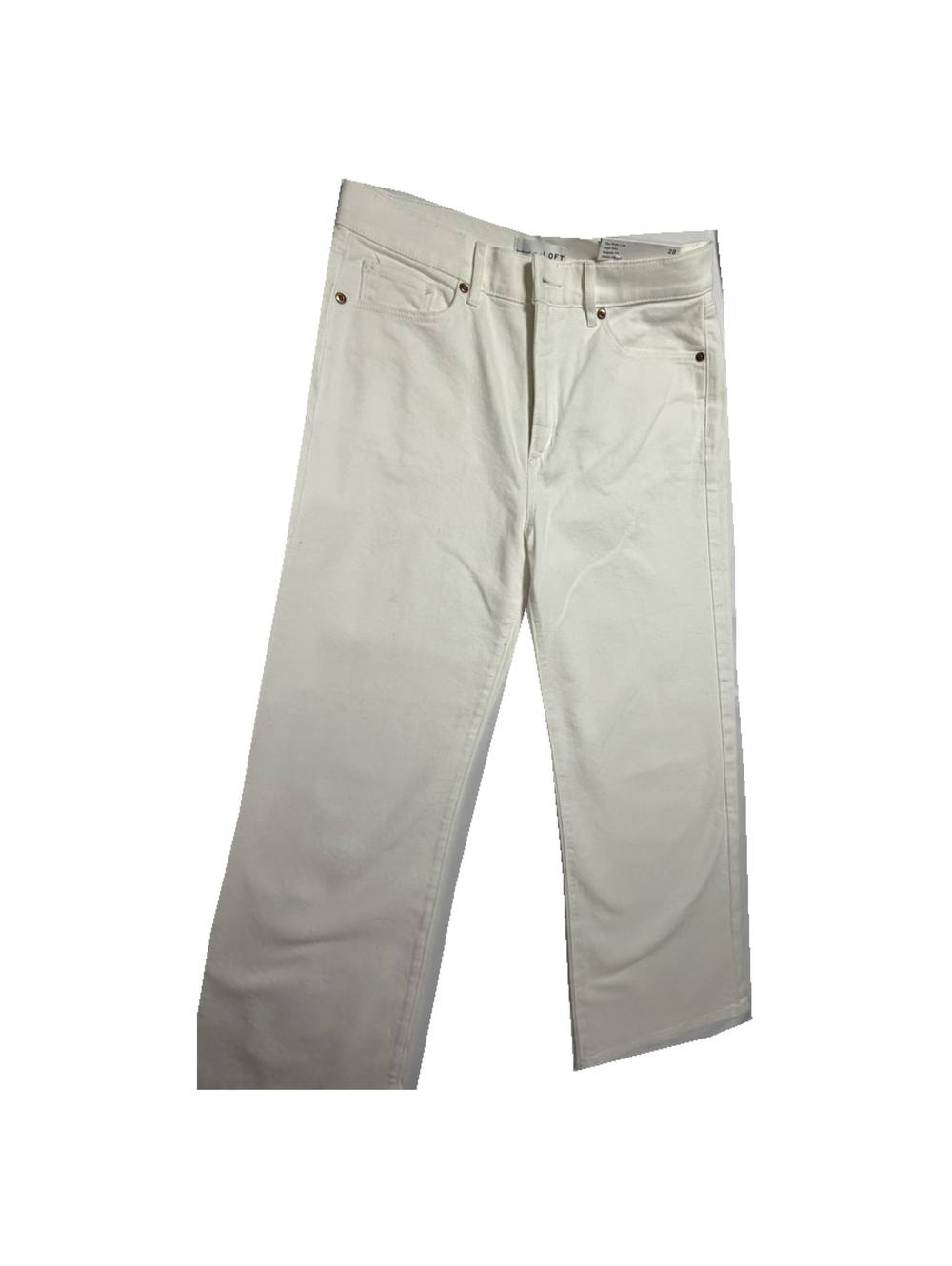 LOFT High Rise Wide Leg Jeans 28/6 White Denim